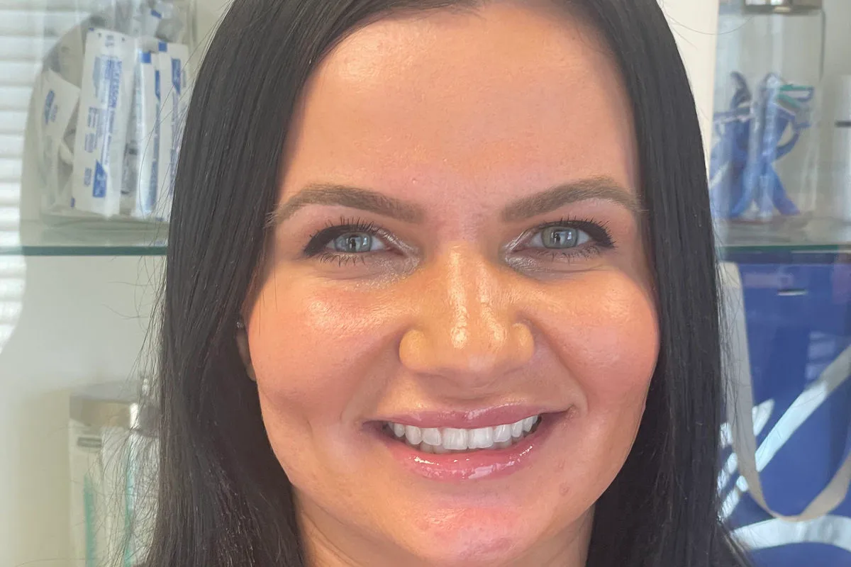 Happy microneedling patient