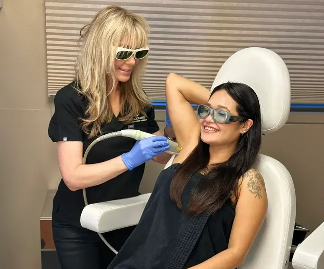 laser hair removal on woman in San Ramon, CA